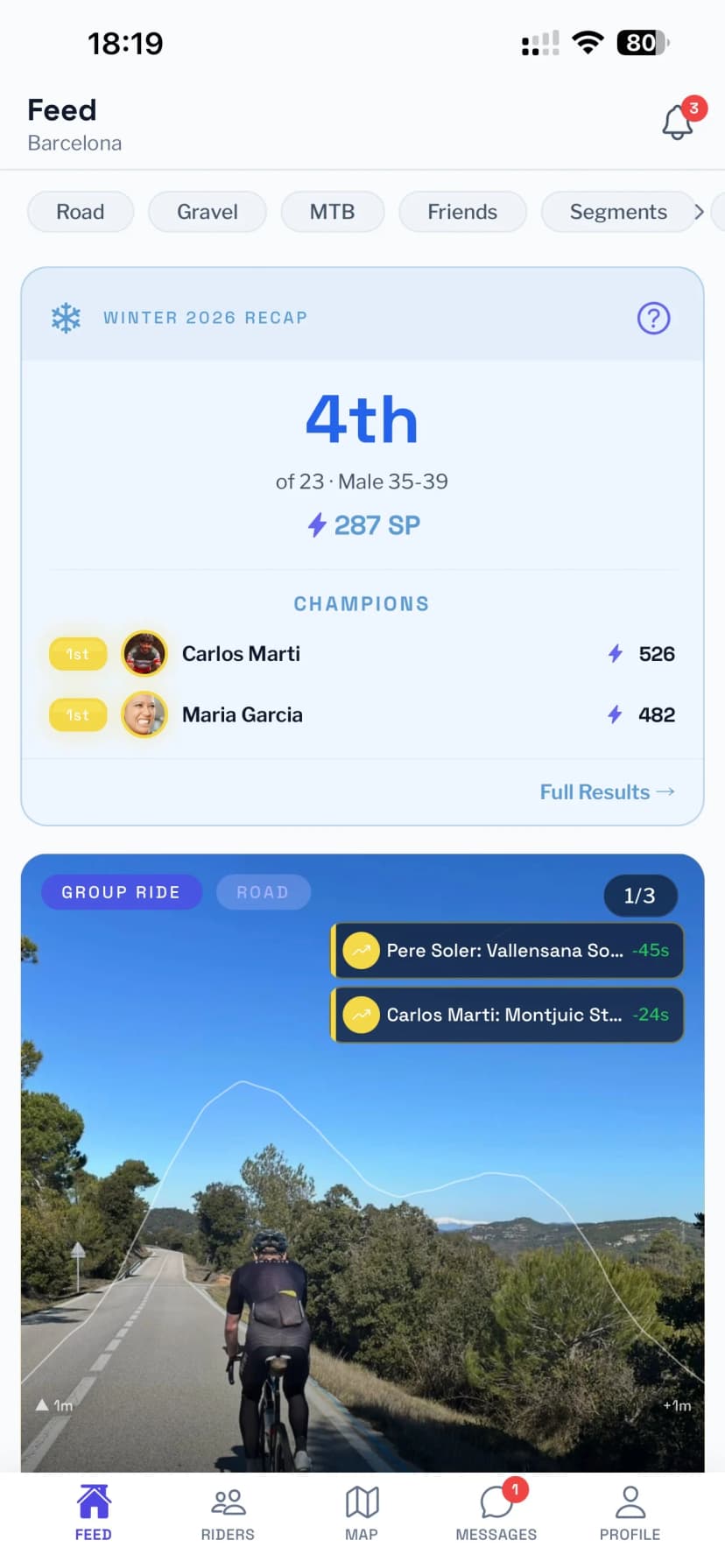 Season recap in the feed